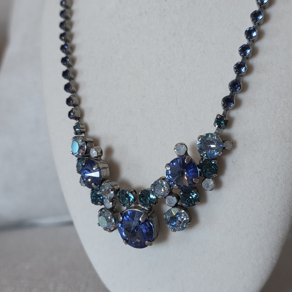 Sorrelli Sapphire + Aqua Crystal Statement Necklace - Picture 3 of 5